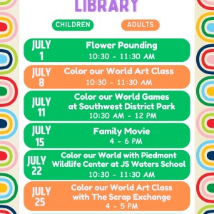 July Summer Fun at the Goldston Library